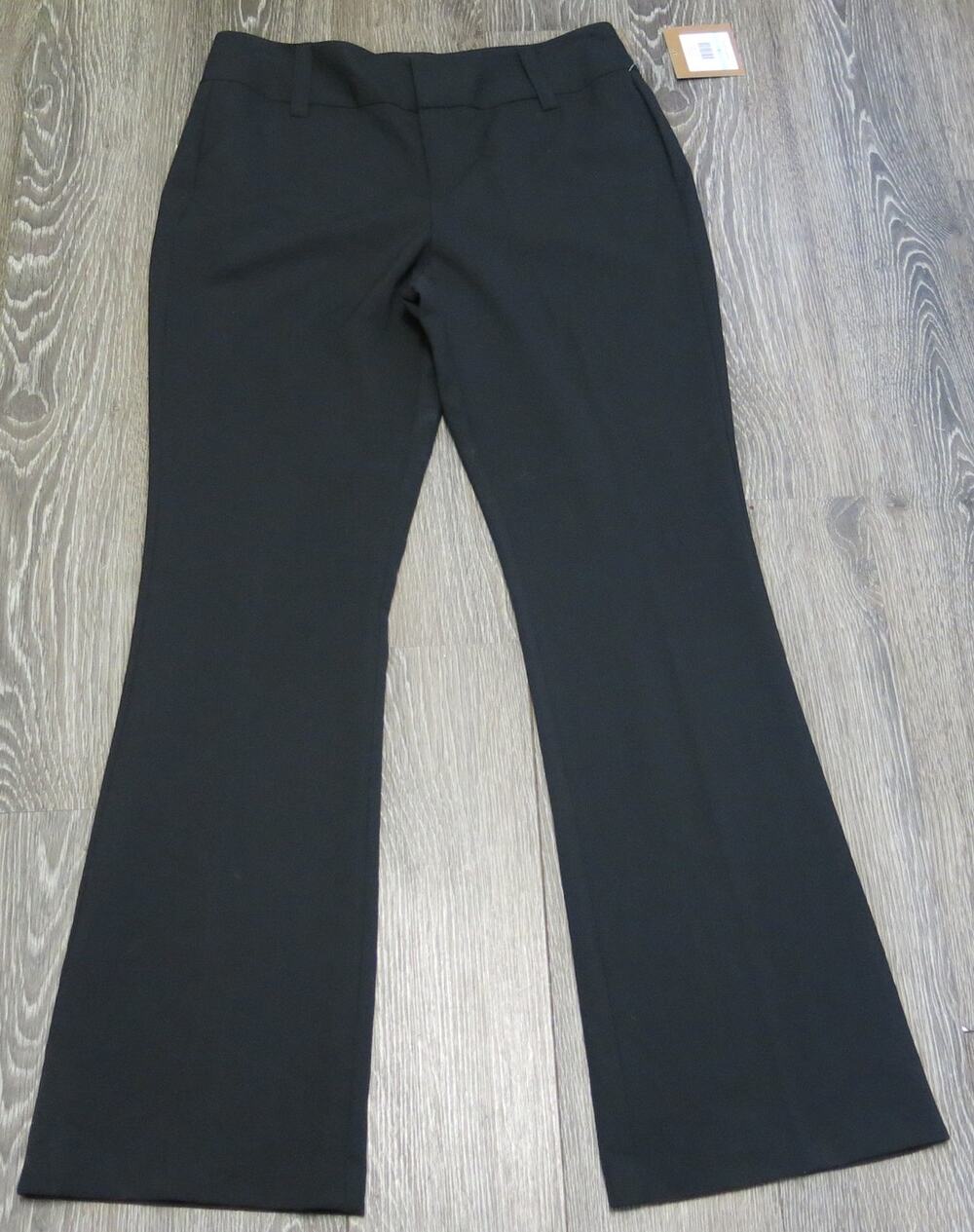 Ellen Tracy *NWT* Pants Size 8 Women Black Business Casual Minimalist Flat Front